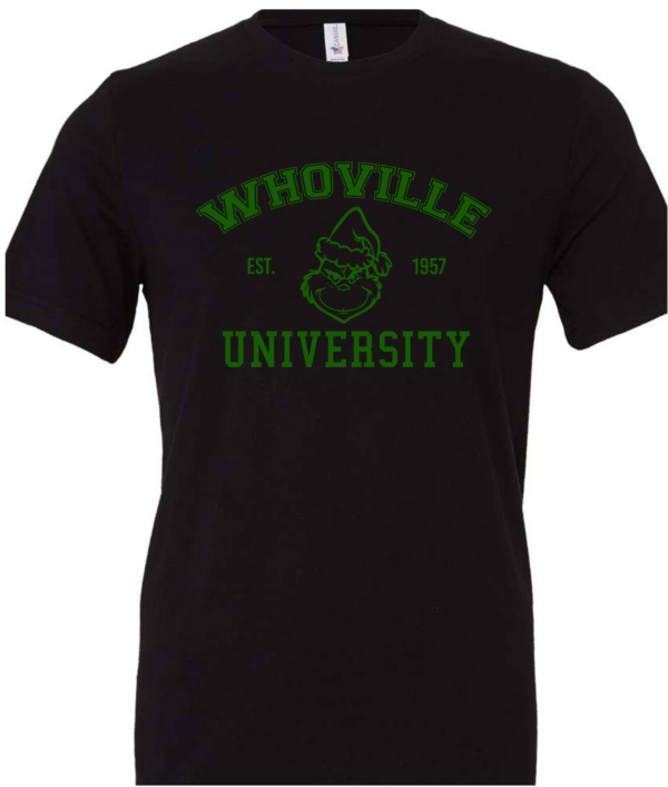 Whoville University in Green on Black mockup