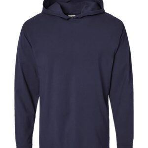 Garment-Dyed Jersey Hooded Long Sleeve T-Shirt