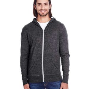 Triblend Full-Zip Light Hooded Sweatshirt
