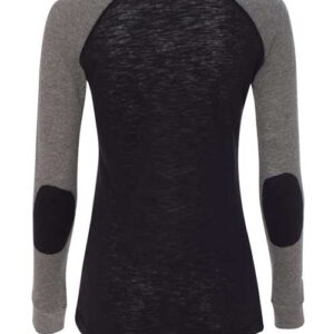 Women’s Preppy Patch Slub Long Sleeve T-Shirt