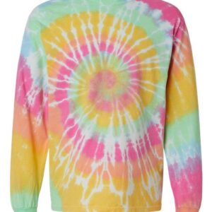 Multi-Color Spiral Tie-Dyed Long Sleeve T-Shirt