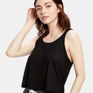 Women's Sheer Cropped Racer Tank Top