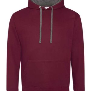 Unisex Midweight Varsity Contrast Hooded Sweatshirt
