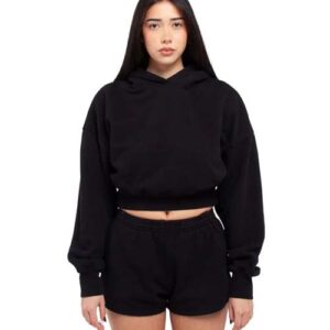 Women's Garment-Dye Crop Hooded Sweatshirt