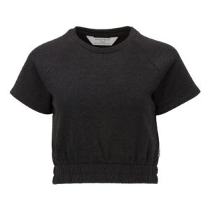Women's French Terry Short Sleeve Cropped Crewneck Sweatshirt