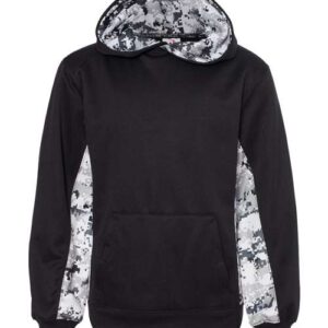 Youth Digital Camo Colorblock Performance Fleece Hooded Sweatshirt