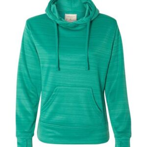 Women's Odyssey Striped Performance Fleece Lapover Hooded Sweatshirt