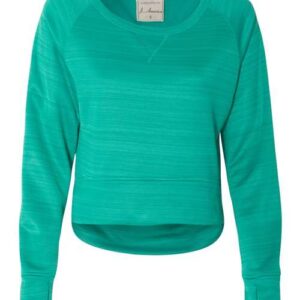 Women's Odyssey Striped Performance Fleece Hi-Low Crewneck Sweatshirt