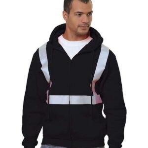 Men's USA-Made Hi-Visibility Full-Zip Hooded Sweatshirt